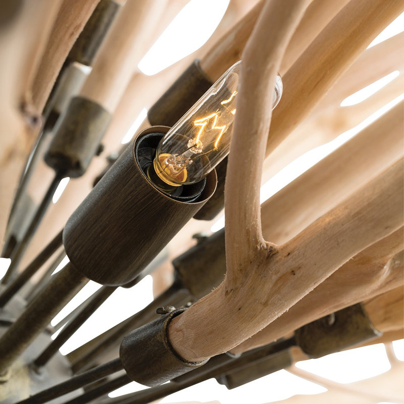 Finch 8 - Light Chandelier, Wood