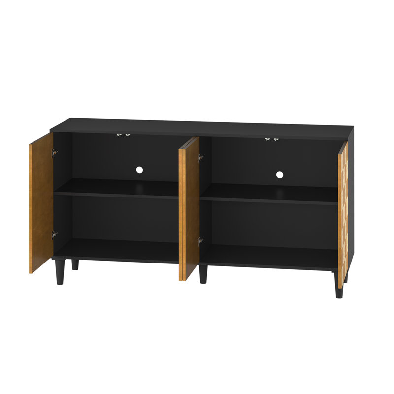 Buffet court avec rangement Courtneyann, Noir