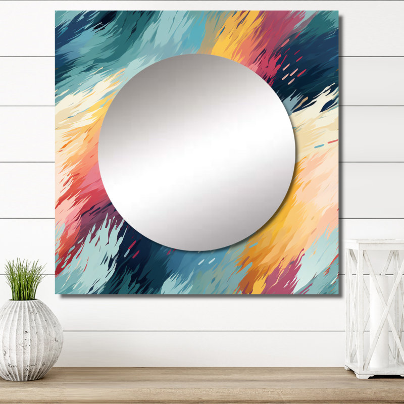 Contemporary Artistry Chevron Pattern - Modern Large Square Mirror Wall Decor For Bedroom, 36" x 36"