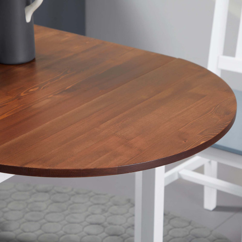 55" Solid Wood Kitchen Table, Drop Leaf Tables For Small Spaces, Folding Dining Table