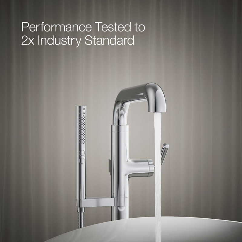 Tone Floor Mounted Clawfoot Tub Faucet, Polished Chrome