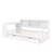 Twin Size Corner Daybed with Storage Drawers & Desk & Charging Port & Bookcase of White Color-837467391