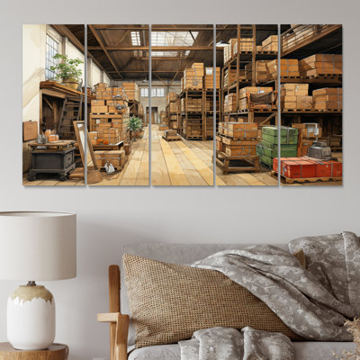Warehouses Hidden Treasures VI - Warehouses Canvas Print - 5 Equal Panels