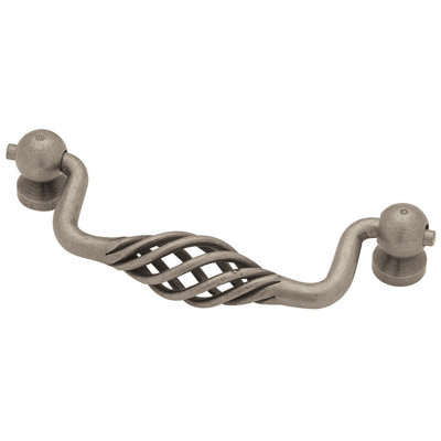 3-3/4" Forged Iron Collection Bird Cage Bail Pull Antique Pewter
