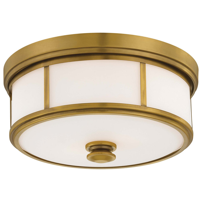 Wilcher Glass Flush Mount, 7" H x 20" W x 20" D, Liberty Gold
