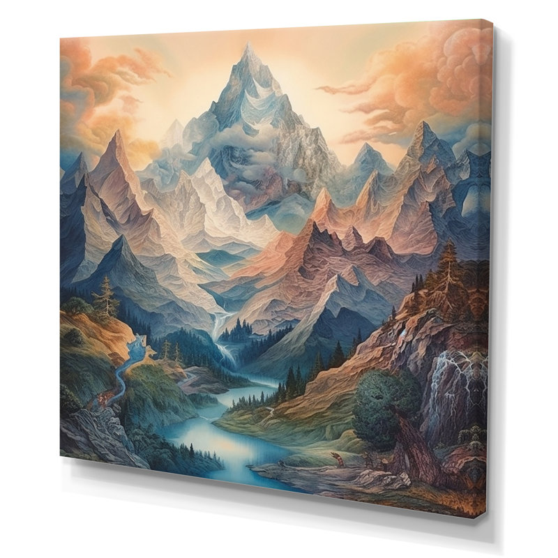 «Mystical Glorious Mountain», impression sur toile encadrée, H 24 po x l 24 po, Toile tendue
