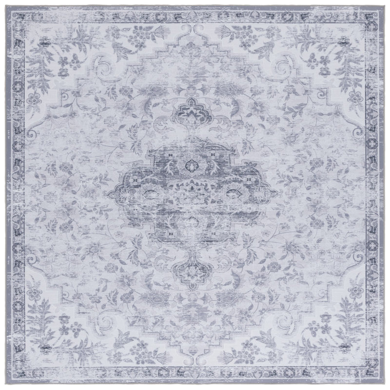 Shaelan Performance Machine Washable Oriental Rug, Square 6'