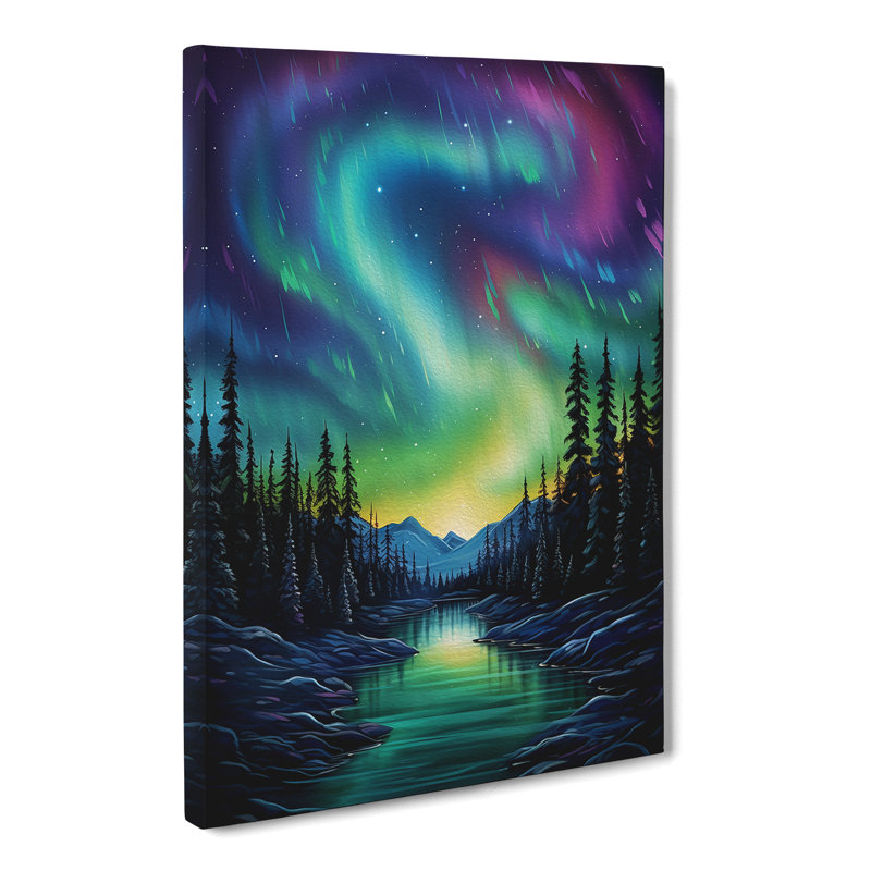 Northern Lights Modern - Wrapped Canvas, 76cm H x 50cm W x 3cm D