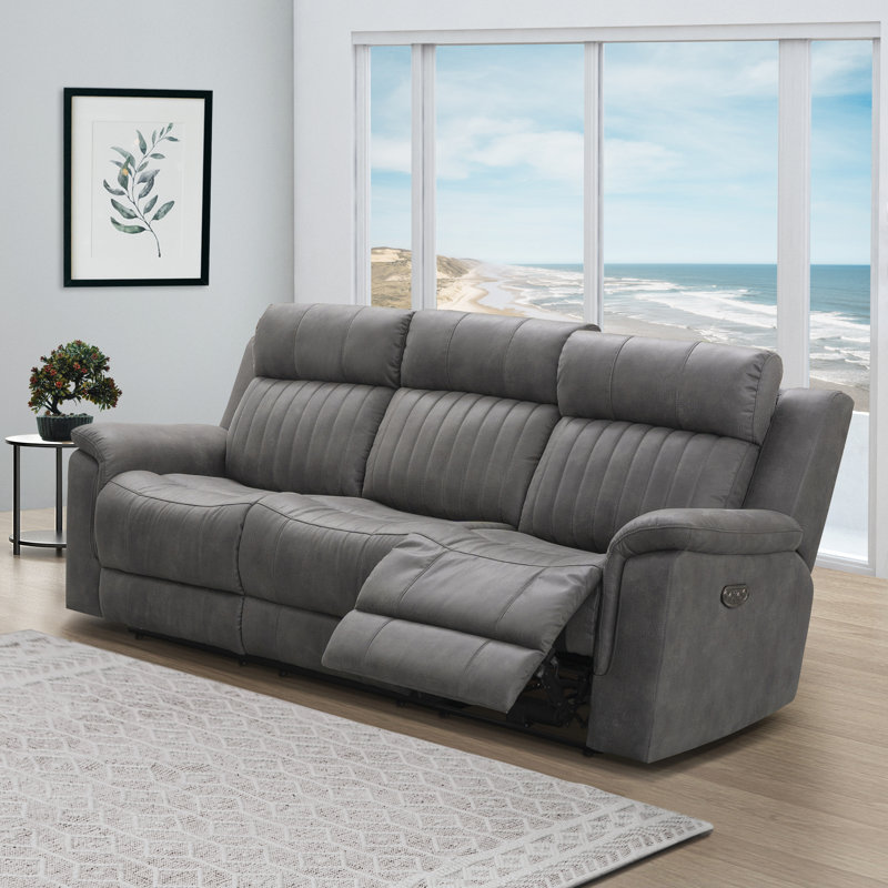 Andrew-James Upholstered 88'' Power Reclining Sofa