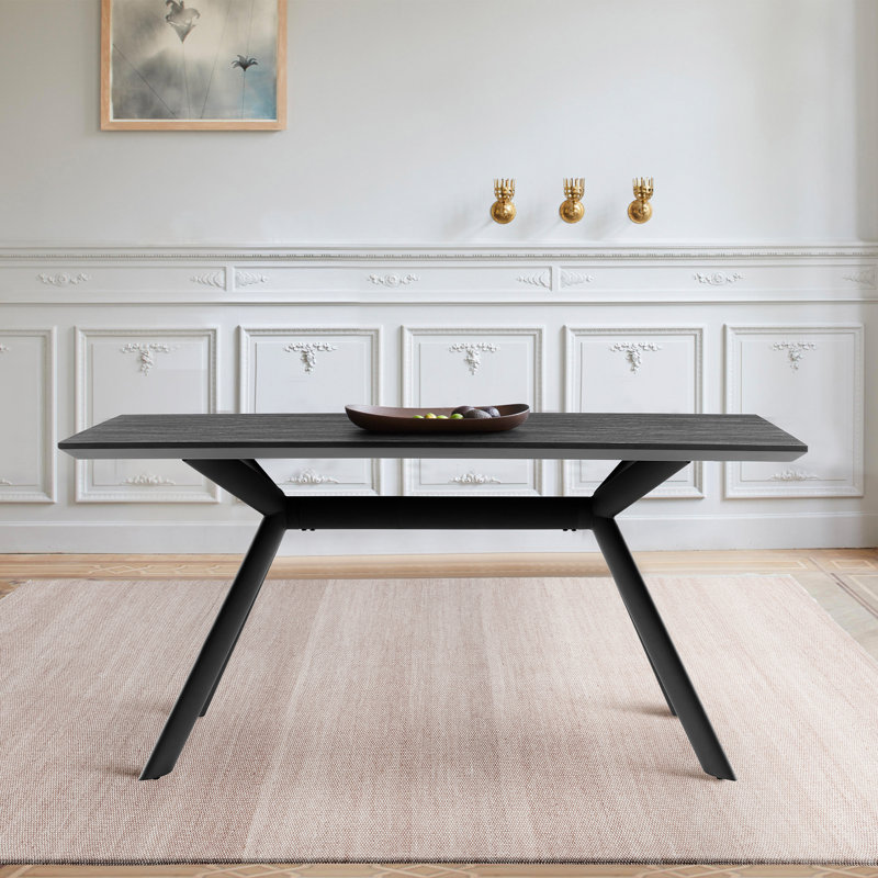 Table de salle à manger Barri, Gris foncé