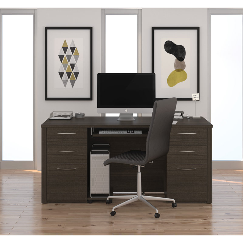 Witchel Computer Desk, Dark Chocolate
