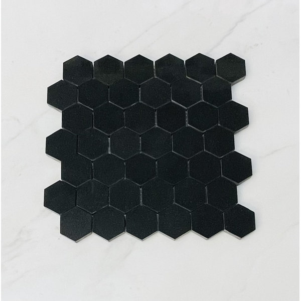 Absolute Black Granite 2" x 2" Natural Stone Honeycomb Wall & Floor Tile