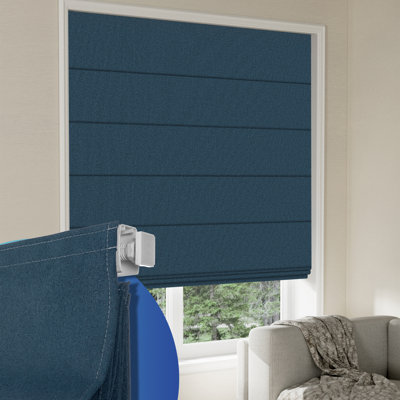No Tools No Drill Top Down Bottom Up Roman Shades for Windows,Cordless Blackout Window Shades,Dark green,60"W X 48"H