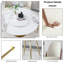 Table ronde de 53 po avec surface en pierre frittée et rotative lisse, pour les célébrations de la salle à manger, 4 places, teinté, plateau tournant rotatif à 360 ° de 53 po de style moderne de luxe américain, plateau supérieur, confortable 4-123842009