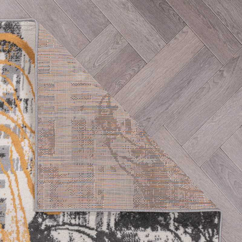 Dionta Abstract Floral Area Rug, Runner 2' x 7', Yellow