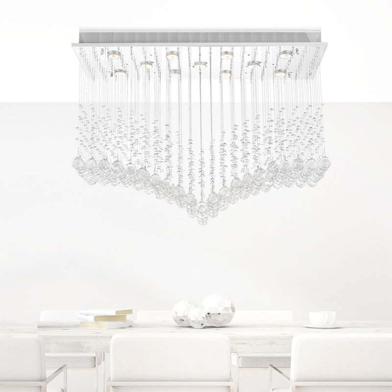 Plafonnier encastré géométrique 26 po 11 lumières lustre Shurtleff