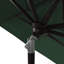 Parasol de patio en bronze 11 pieds avec manivelle en aluminium nervuré en vert forêt Sunbrella-1548542983