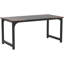Bureau de direction 63 po, grand poste de travail d'ordinateur moderne avec structure en métal épais, mobilier de bureau pour la maison, finition brune et noire