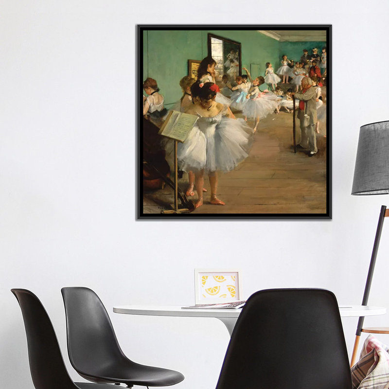 «The Dance Class, 1874», art sur toile, H 37 po x l 37 po x P 1,5 po, Toile avec cadre noir, Pas de tapis