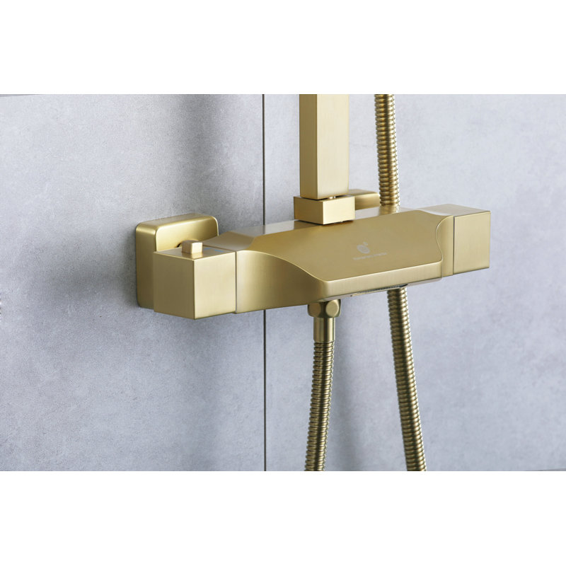 All-In-One Kit with Rough in-Valve, Brushed Gold