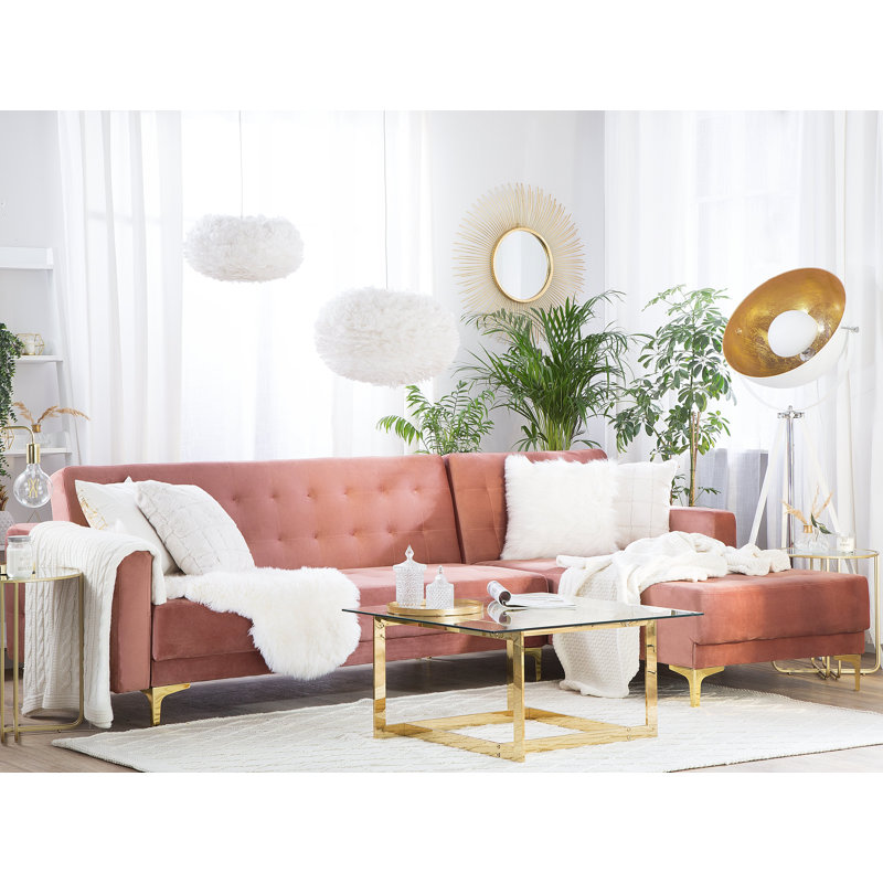 Prentice 4 Seater Sofa Bed, Right Hand Facing, Pink