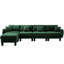 Canapé modulaire en L convertible à 4 boucles en tissu avec pieds cylindriques uniques, amovibles et enveloppés, convenant aux espaces restreints, relaxant au quotidien-121361706