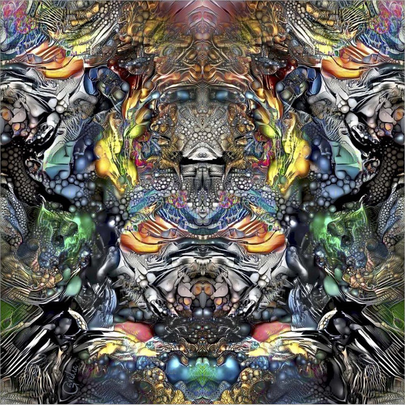 Art mural sur toile, "Huitickelopochtli" par Pierre Gavidia