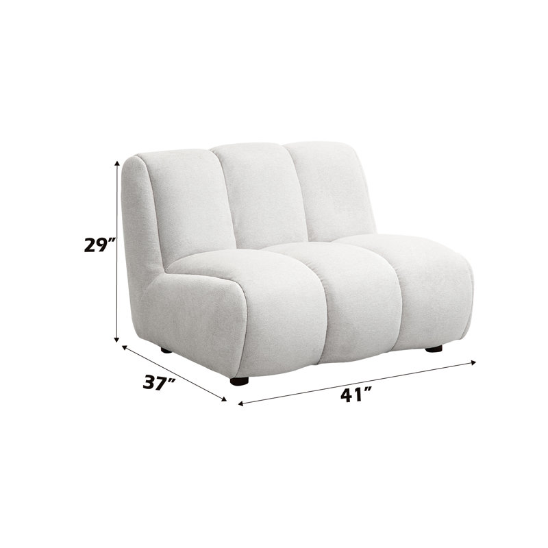 Charmant fauteuil en lin blanc - structure intérieure en bois, siège à ressorts ensachés, conception charmante, coussins décoratifs pour chaise Grace