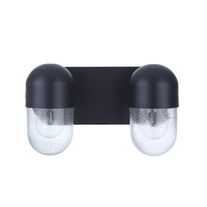 Barre d'éclairage de salle de bain 2 lumières Rochel, Noir