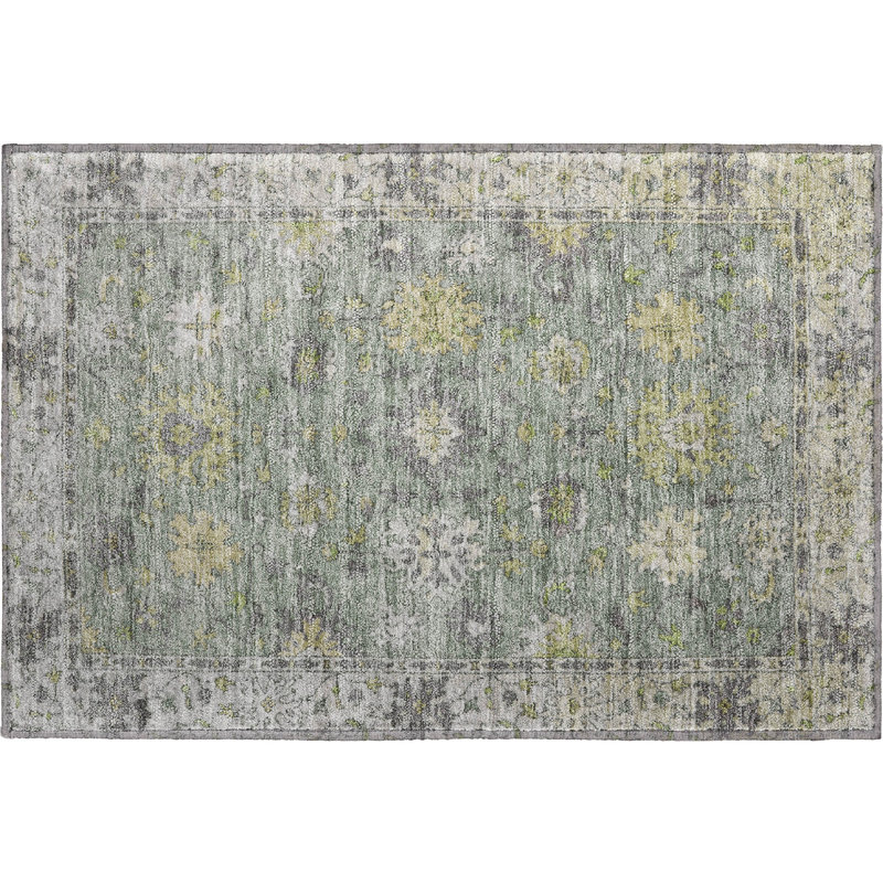 Premium Machine Washable Mayfield AMF2052 Global Rug, 1'8" x 2'6", Sage