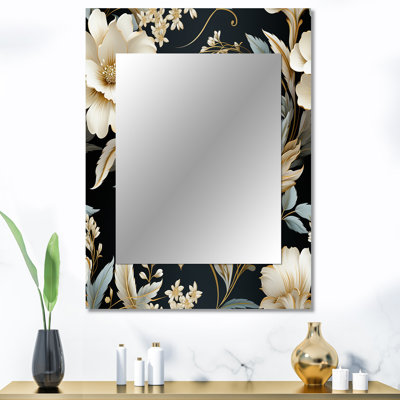 Motif victorien contemporain de Jameson, motif victorien - grand miroir mural floral, miroir unique Cottage, impression sur métal