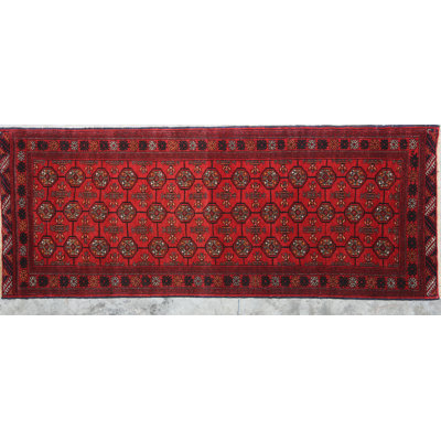 Hand-Knotted High-Quality Red Runner