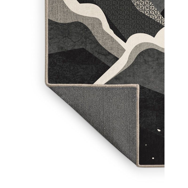 Tapis moelleux moelleux d'inspiration marocaine de couleur moelleuse d'inspiration mondiale - reliure beige, 3 x 5