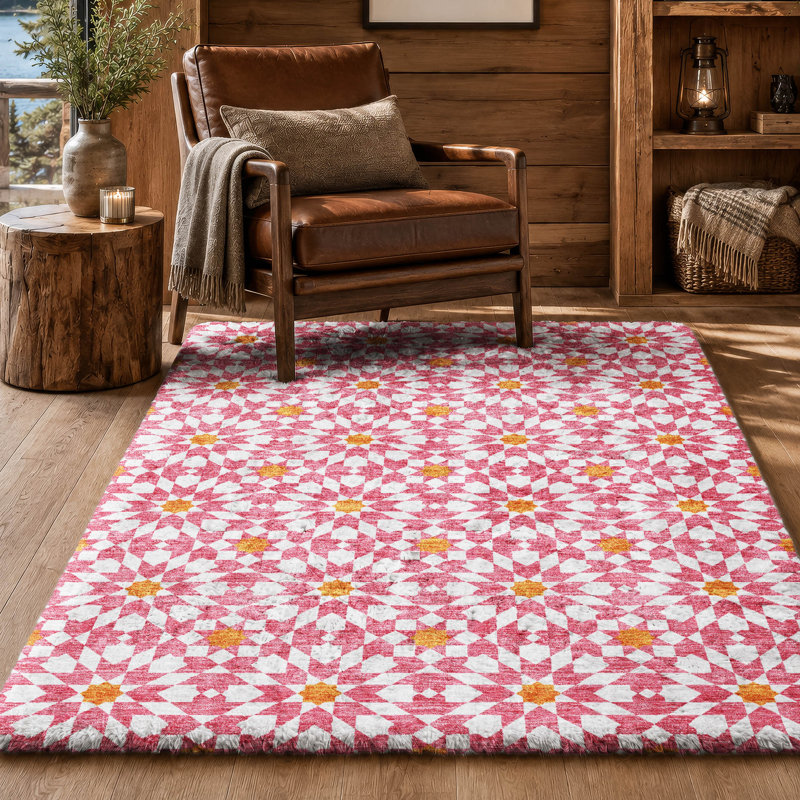 Tapis à poils longs Dream Shag ADS734 lavable à la machine de qualité supérieure, Pink, 10' x 14'