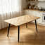 Table de salle à manger en MDF rectangulaire avec pieds en acier pour la cuisine ou le salon, peut accueillir 4 à 6 personnes, largeur 47,24 pouces