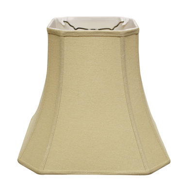 Abat-jour en lin brun clair - Abat-jour carré en forme de cloche pour lampes de table, abat-jour souple avec garniture laveuse, haut 9 po x bas 16 po x hauteur 13 po, abat-jour en lin naturel