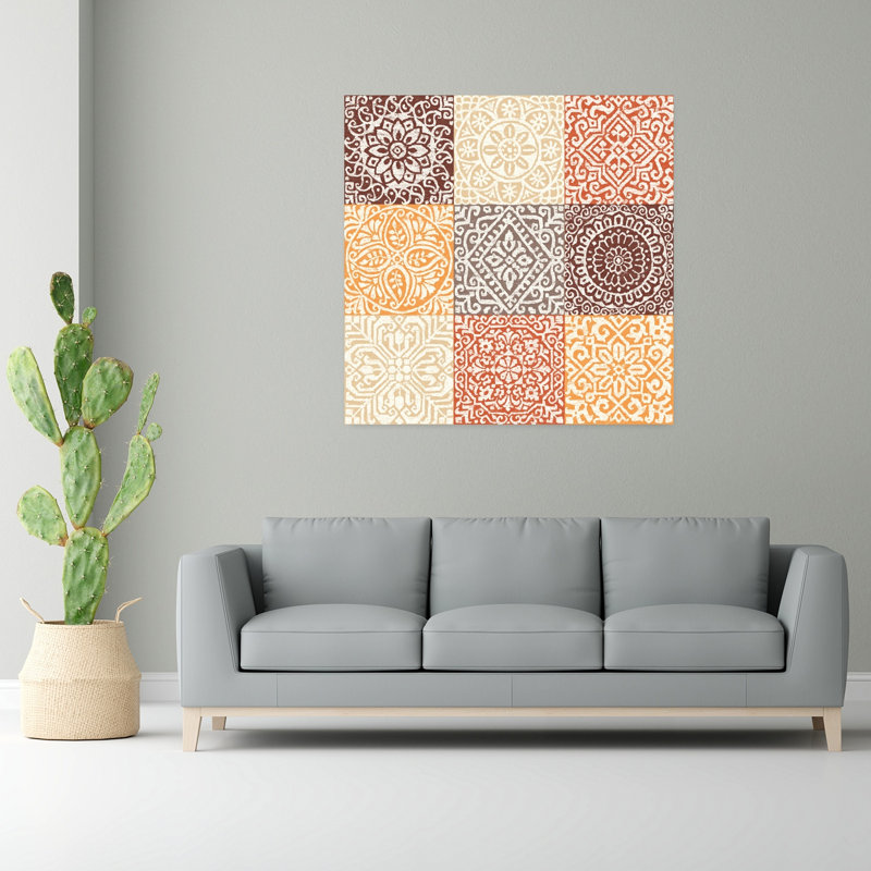 Amadora Spice, art géométrique contemporain, H 48 po x l 48 po