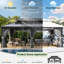 20 pi L 12 pi. D Pavillon de jardin d'extérieur en aluminium avec toit rigide à double toit