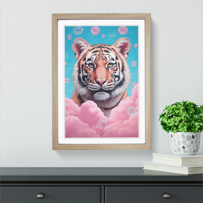 Tiger Bubble Gum Painting - Framed Print