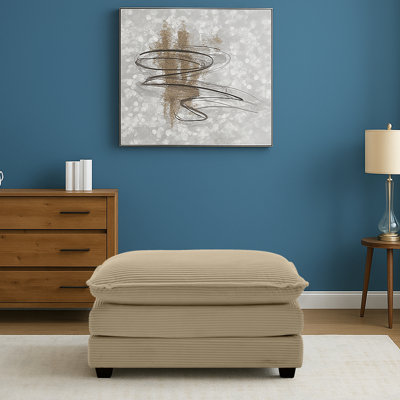Repose-pieds en velours côtelé de style moderne 37 po Clevenger