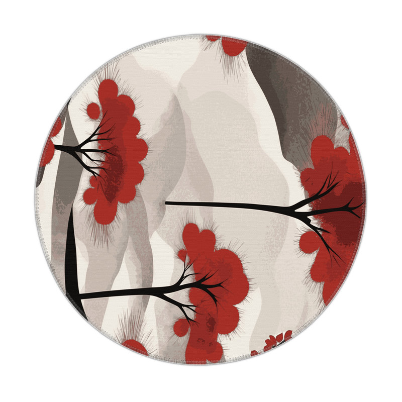 Moonlit Branch Indoor And Outdoor Area Rug, Round 5'