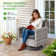 Baili 7 - Person Outdoor Wicker/Rattan Sectional Seating Group with Swivel Chairs, Modern Modular Conversation Set with Cushions