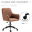 Chaise de bureau moderne, dossier moyen, siège réglable, matériau en microfibre, brun, hauteur du siège pivotant ergonomique, tissu, option de siège pratique