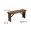 Banc pliable en pin massif de qualité commerciale Dejon 40 po x 12 po par Flash Furniture-1734567616