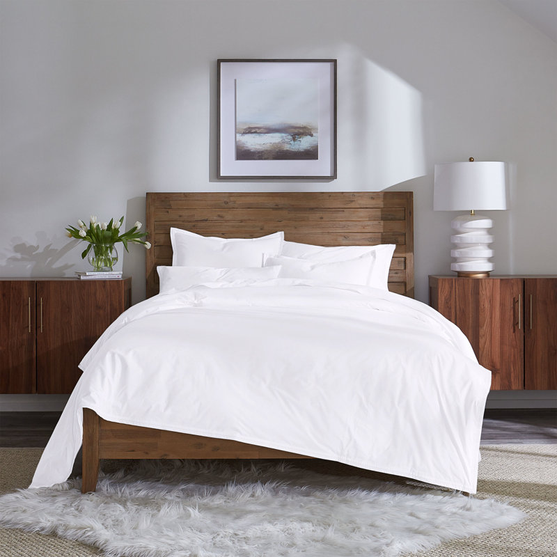 Ensemble d'édredon en coton Love Supima, Blanc, Édredon double et 2 taies décoratives