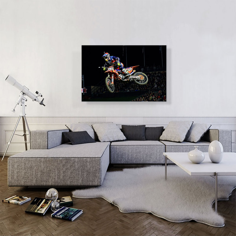 «Dirt Bike Motocross Audience», reproduction de photo sur toile tendue, H 26 po x l 40 po x 1,5 po