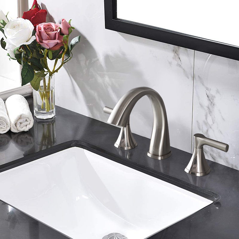 Keener 2-handle Bathroom Faucet with Drain Assembly, Brushed Nickel