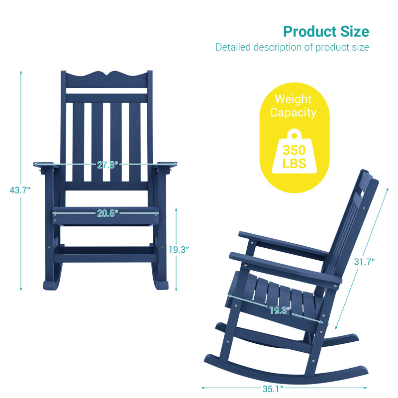 Chaise Adirondack à bascule HiPS, Marine