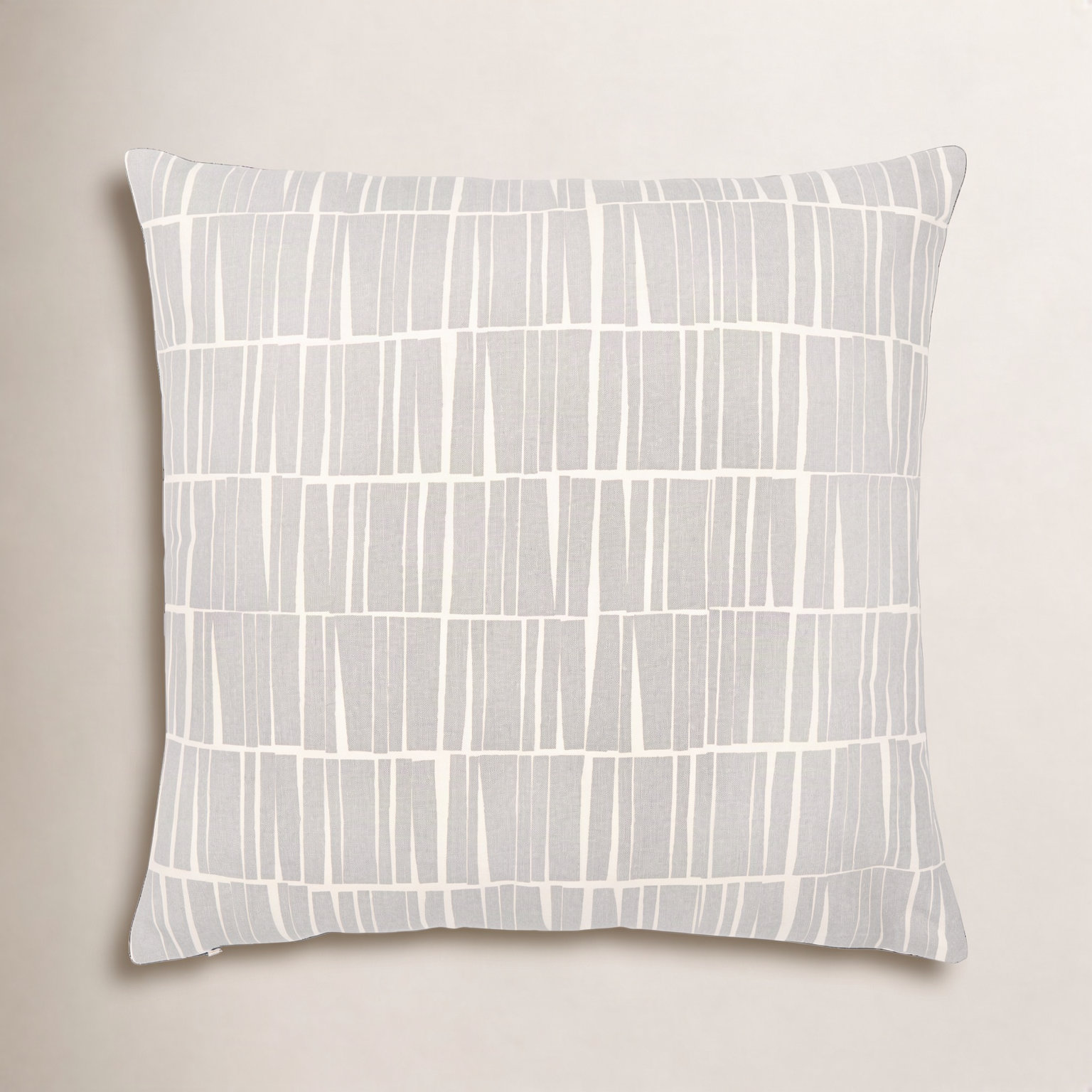 Barrone Cotton Throw Pillow, 20" x 20", Medium Gray/Beige