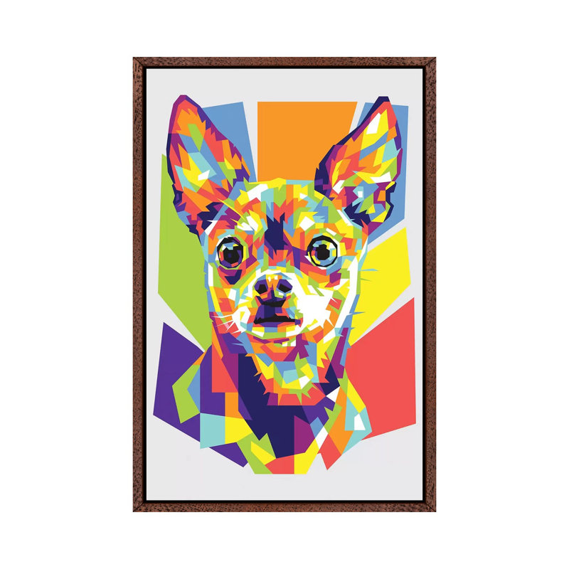 Chihuahua 1 Piece Painting on Canvas, 152.5 cm H x 101.5 cm W, Classic Brown Wood Framed
